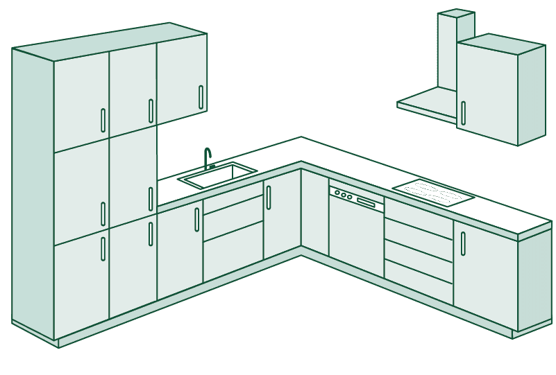 Einbauküche  L-Form