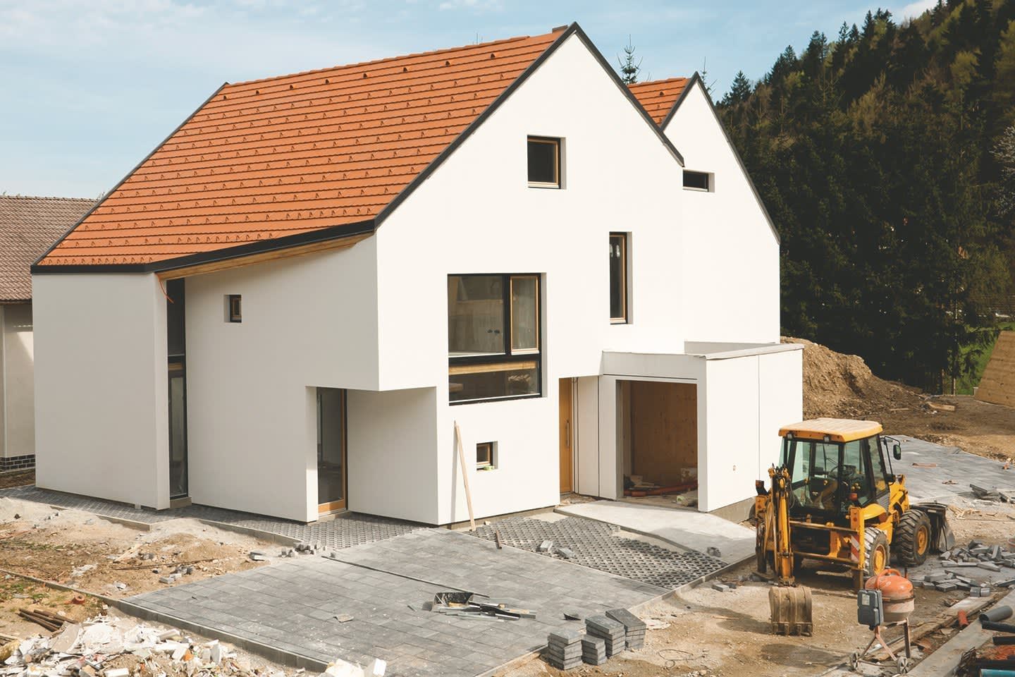 Haus mit Wintergarten Baustelle