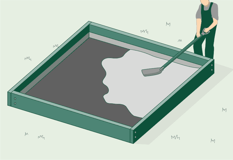 Wintergarten Fundament Schritte Beton gießen