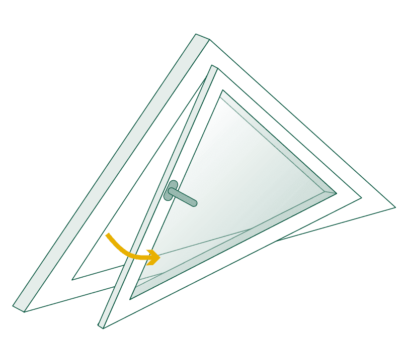 Fenster Dreiecksfenster Drehöffnung