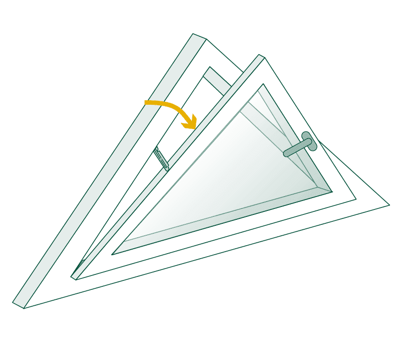 Fenster Dreiecksfenster Kippöffnung