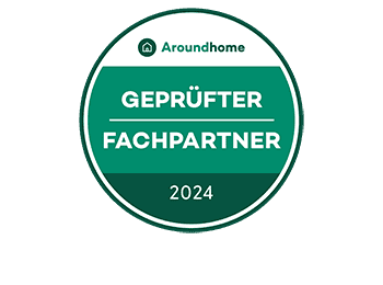 Aroundhome-Siegel "Geprüfter Fachpartner 2024"