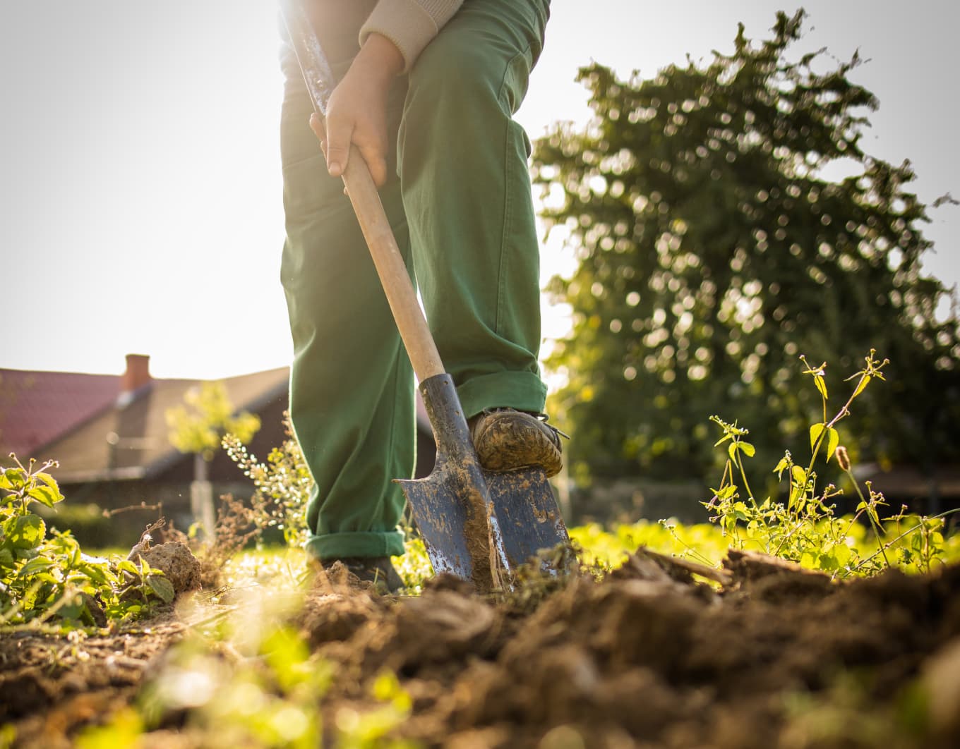 Bild von zufriedenen Hauseigentümern und Handwerkern, die sich die Hände schütteln.