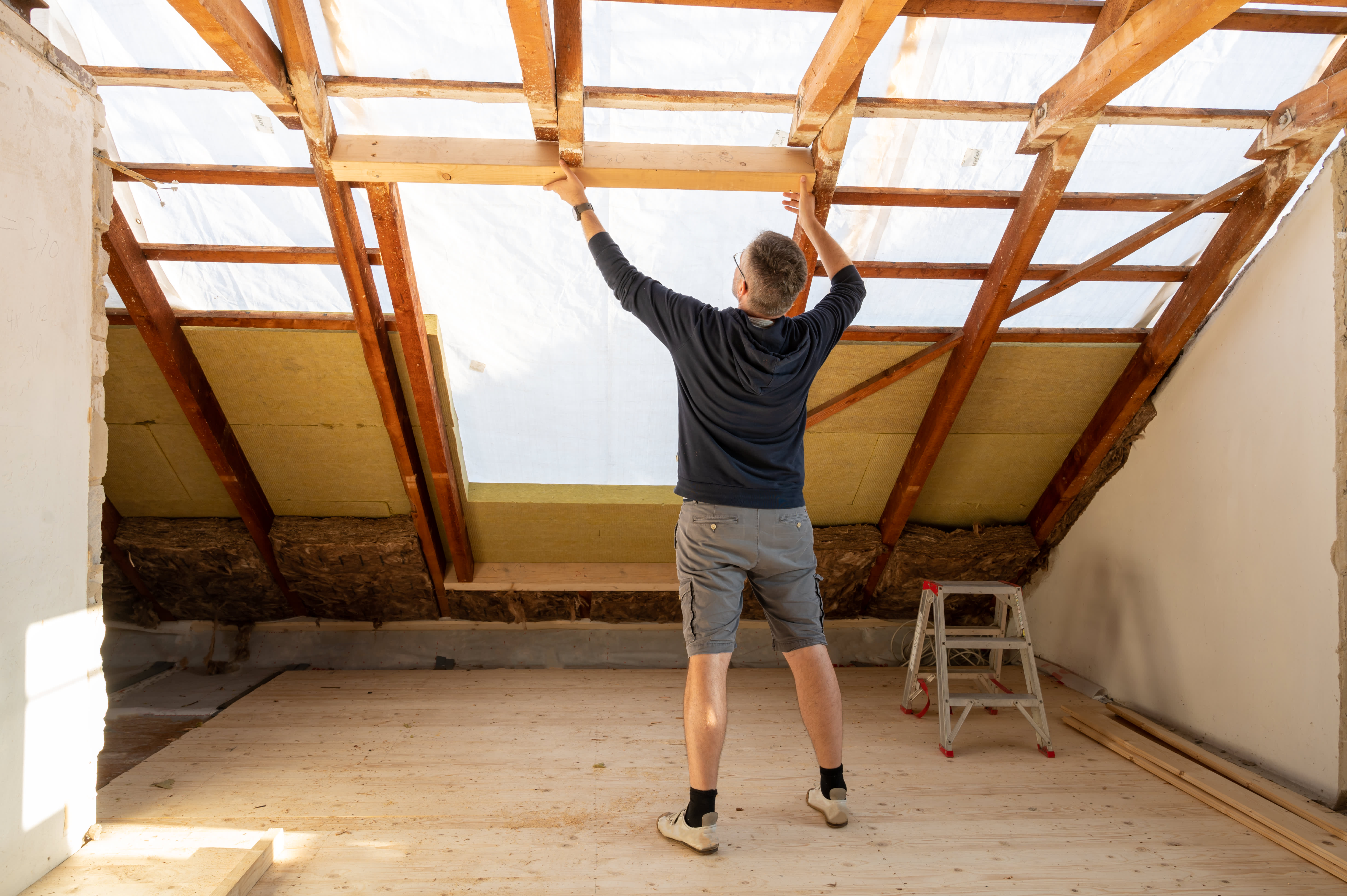 Einbau eines Wechselsparrens für ein Dachfenster