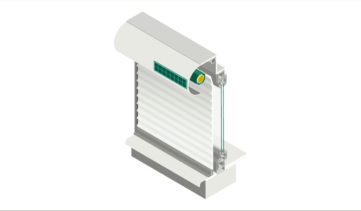 Grafik eines Rollladen mit Solar