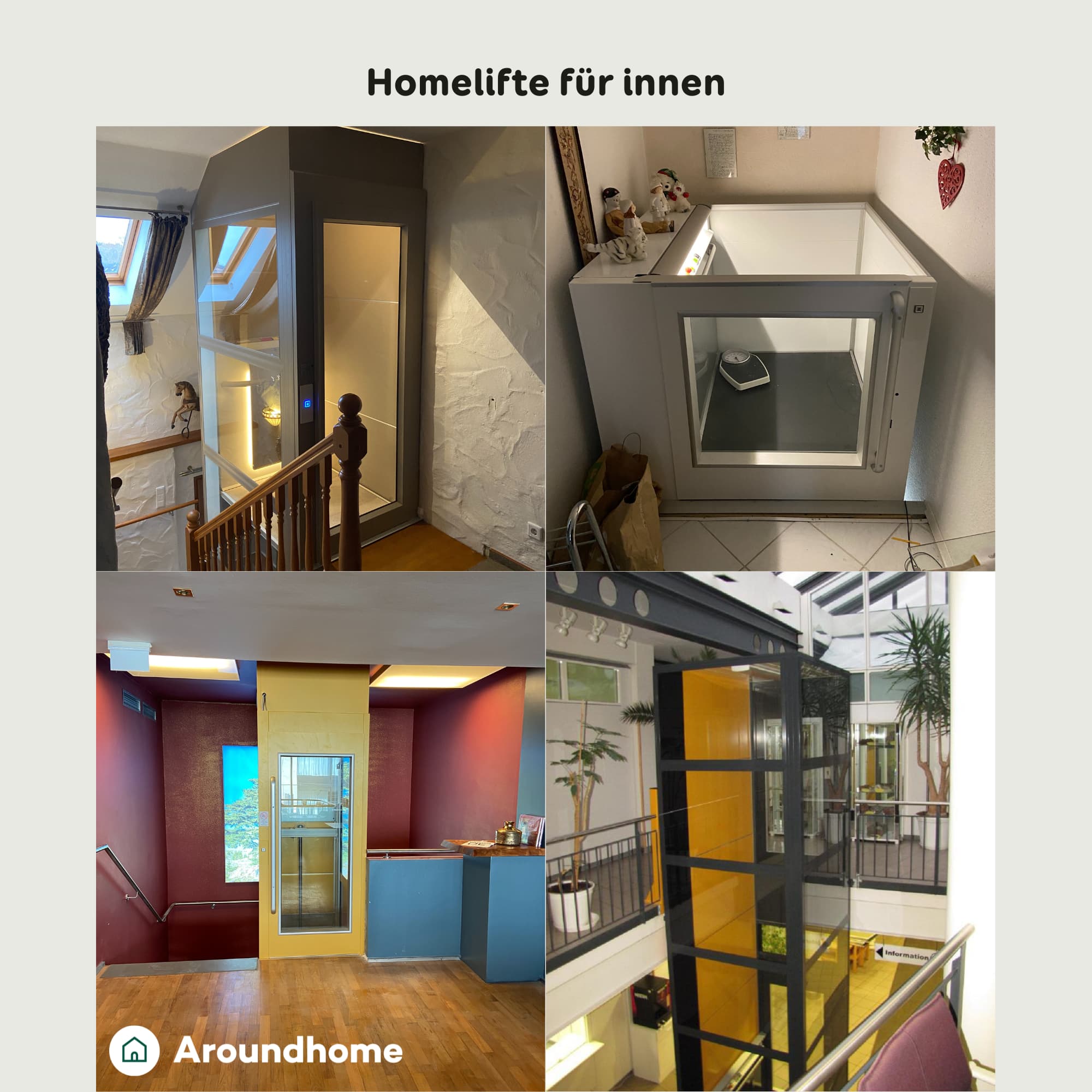 4 Beispiele für einen Homelift innen im Haus