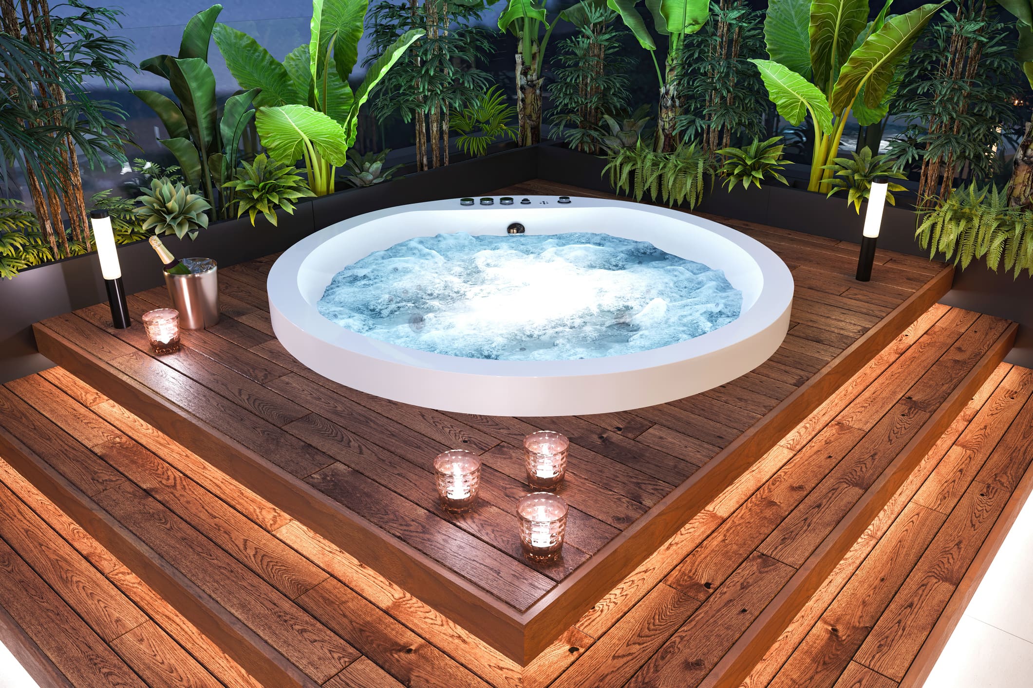 Whirlpool auf der Terrasse installieren