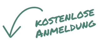 Gründer Pfeil mit Text "kostenlose Anmeldung"