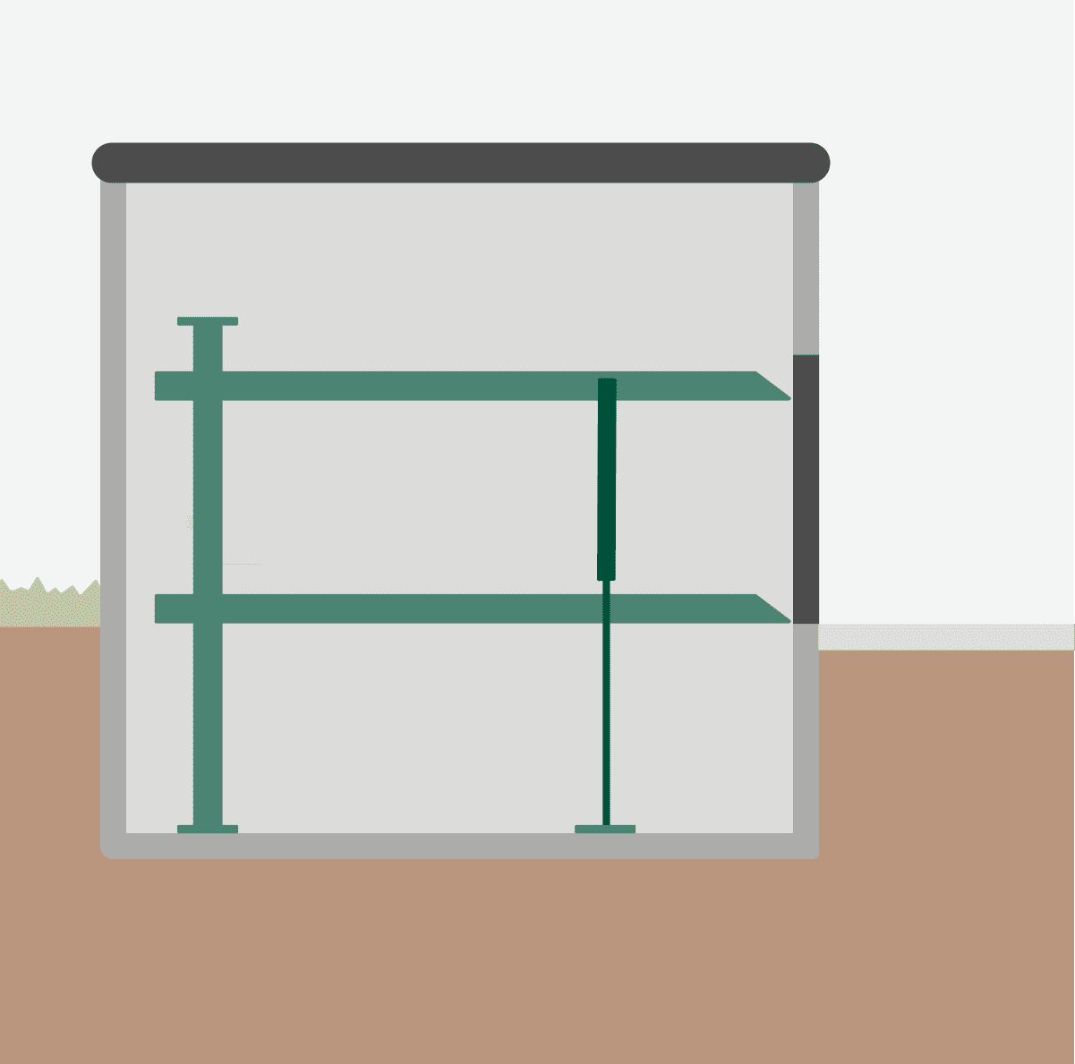 Duplex-Garage mit Liftsystem in einer Grube