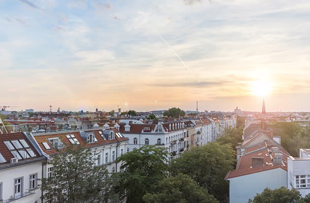 Ausblick über eine Stadt