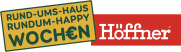 Höffner Logo mit Schriftzug "rund-ums-haus-rundum-happy-wochen"